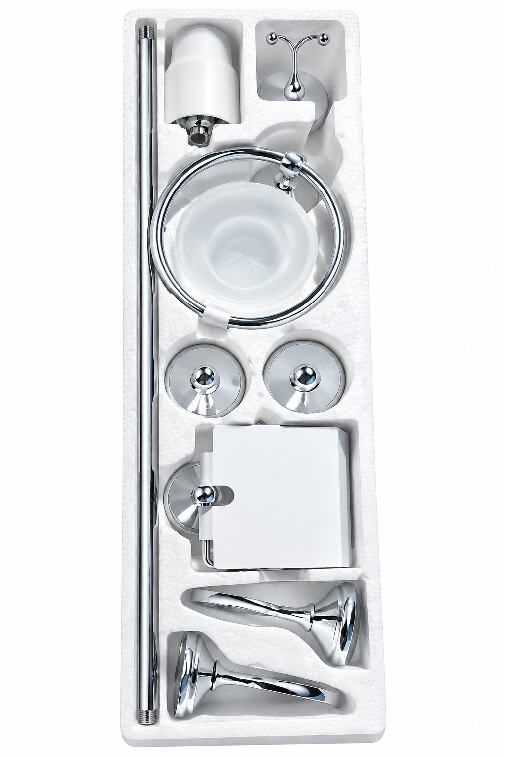 Juego de Accesorios para Baño en Acero Inoxidable – 6 Piezas