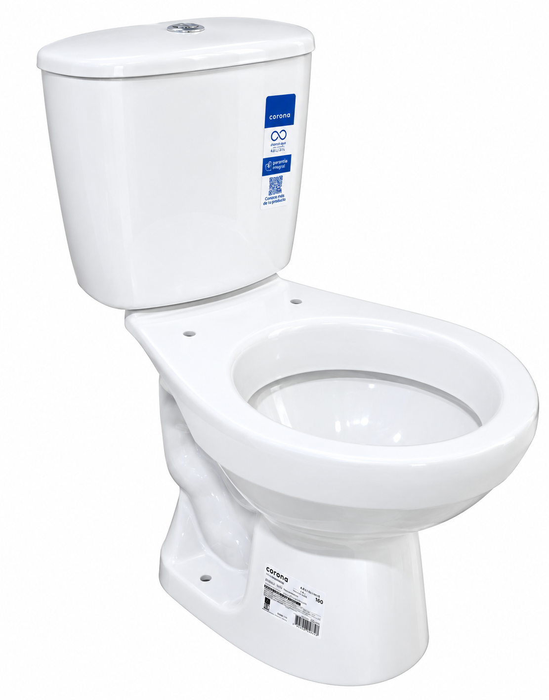 Sanitario Corona Laguna Ahorrador 4.8 Litros Blanco con Tapa y Accesorios Originales